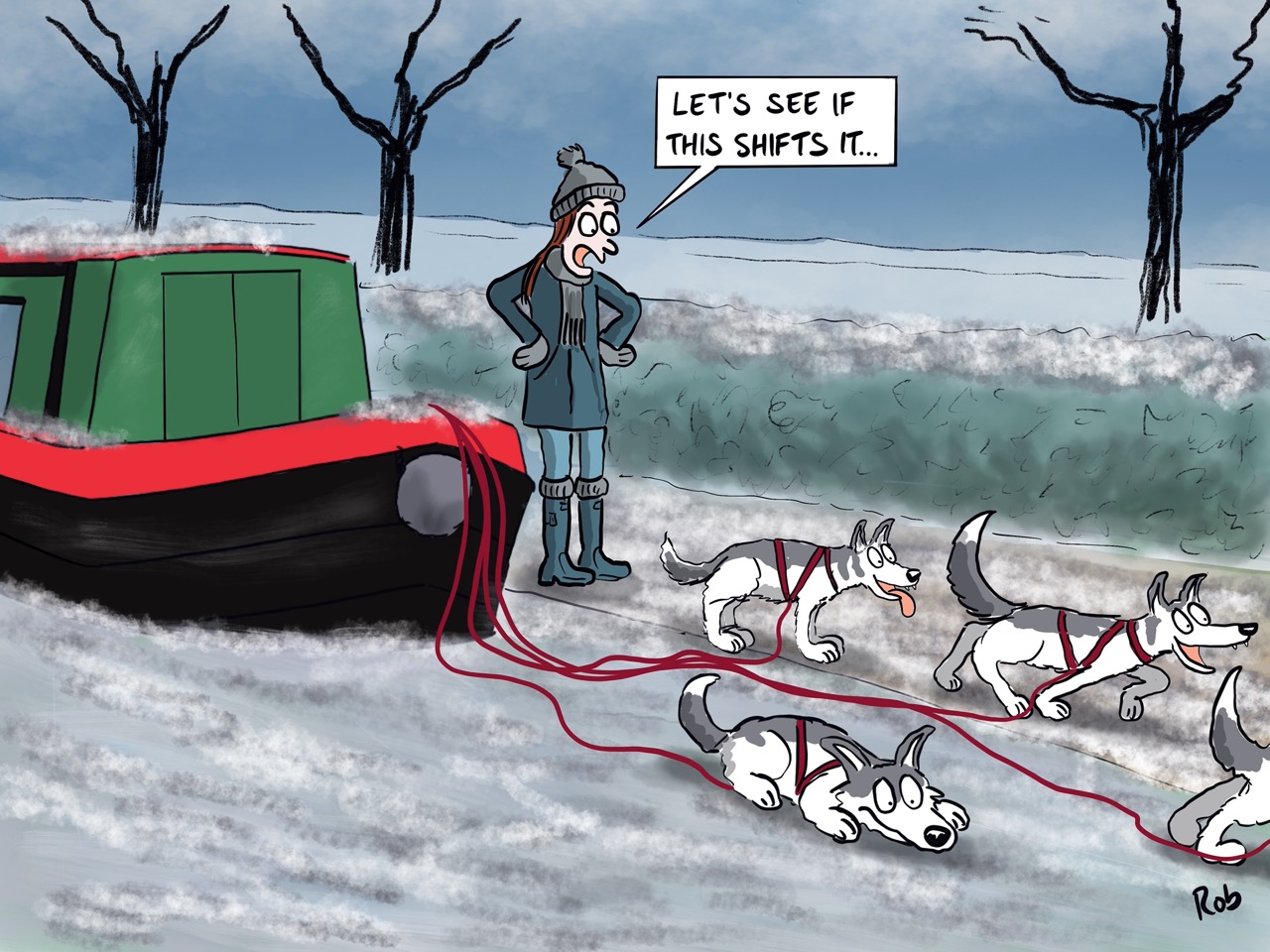 Canal boat cartoon