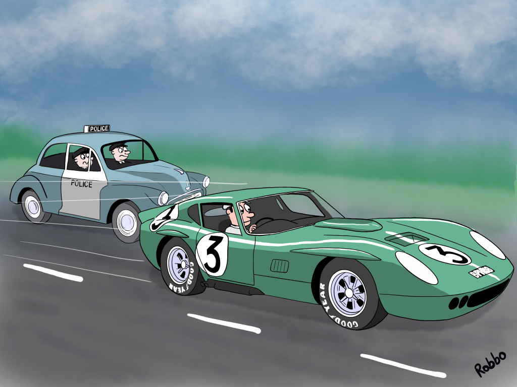 Morris Minor Police car cartoon