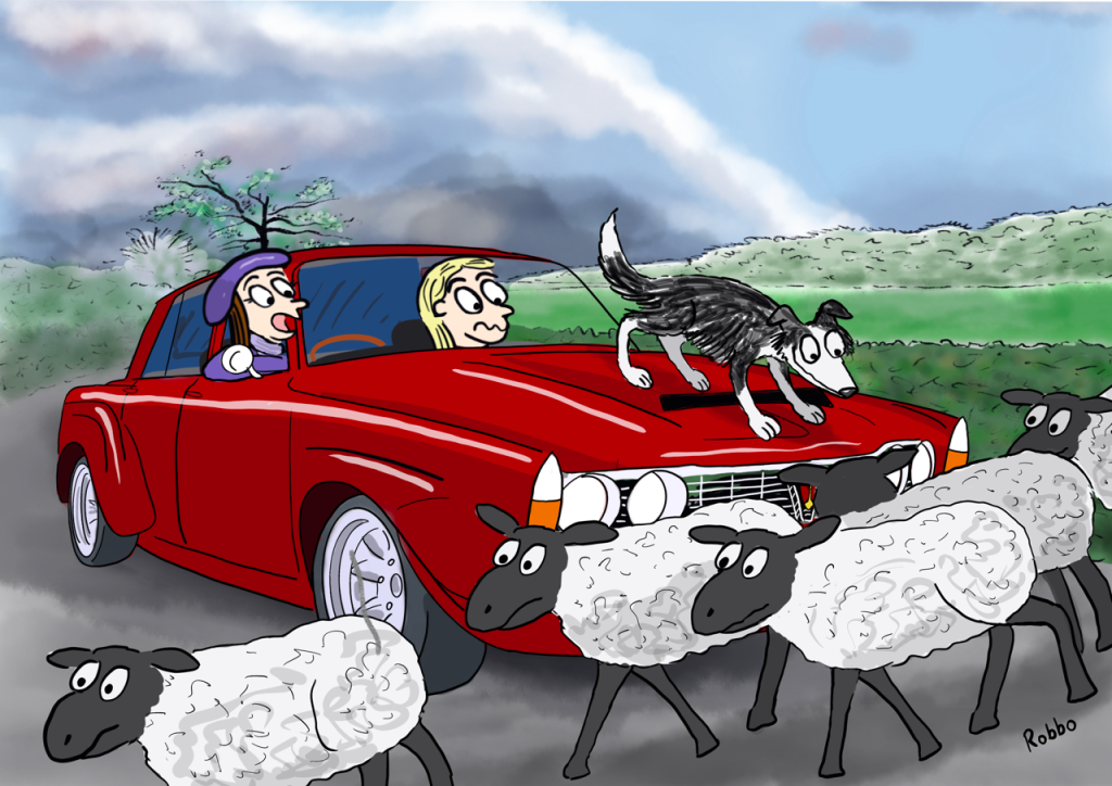 Rover car cartoon commission