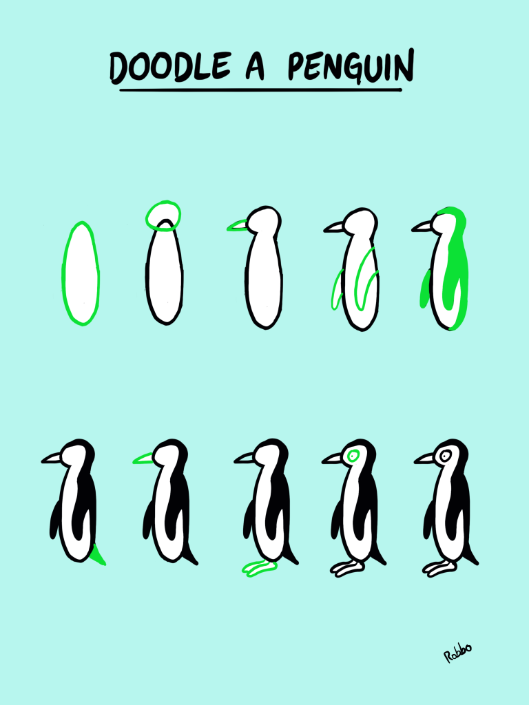 How to doodle a penguin