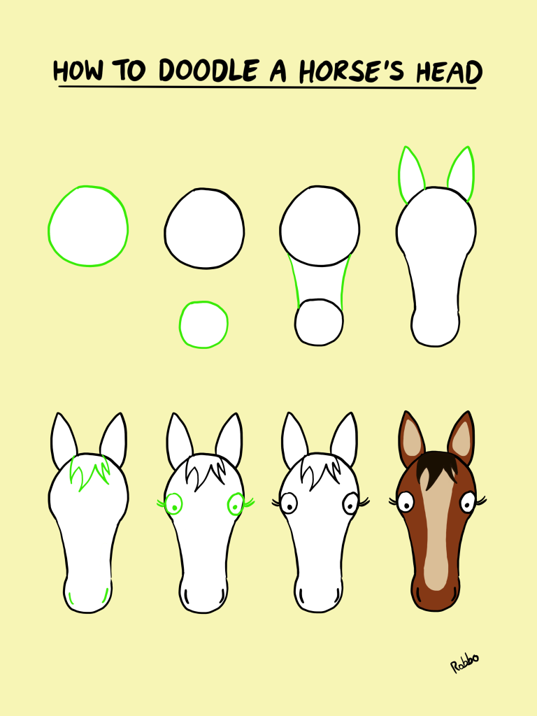 How to doodle a horses head