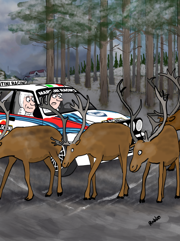 Lancia reindeer Christmas card