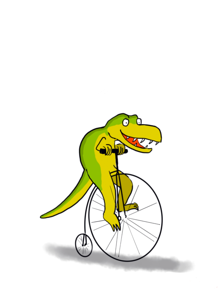 T-Rex on bicycle