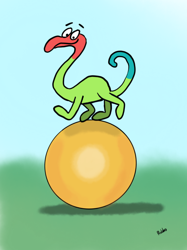 Dino on ball
