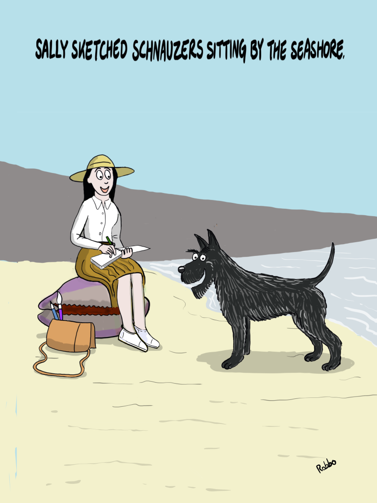 Sally sketched Schnauzers