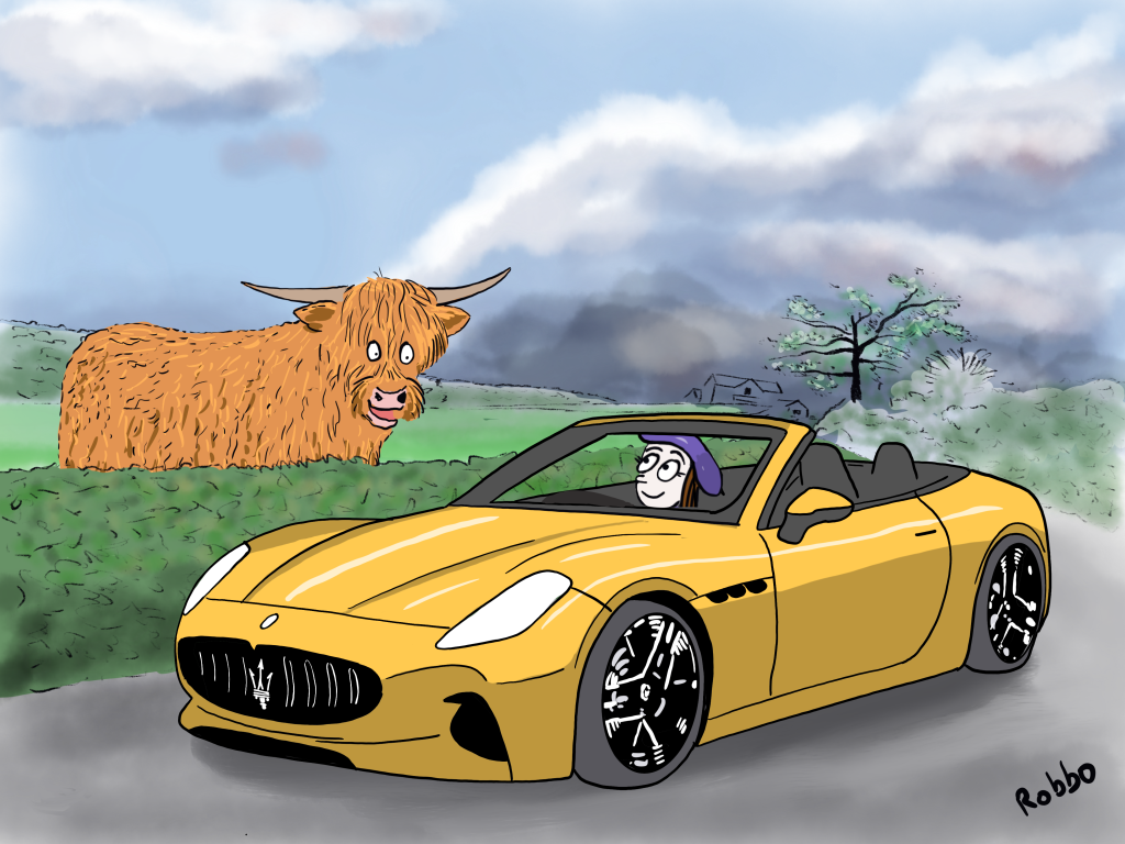 Maserati convertible cartoon