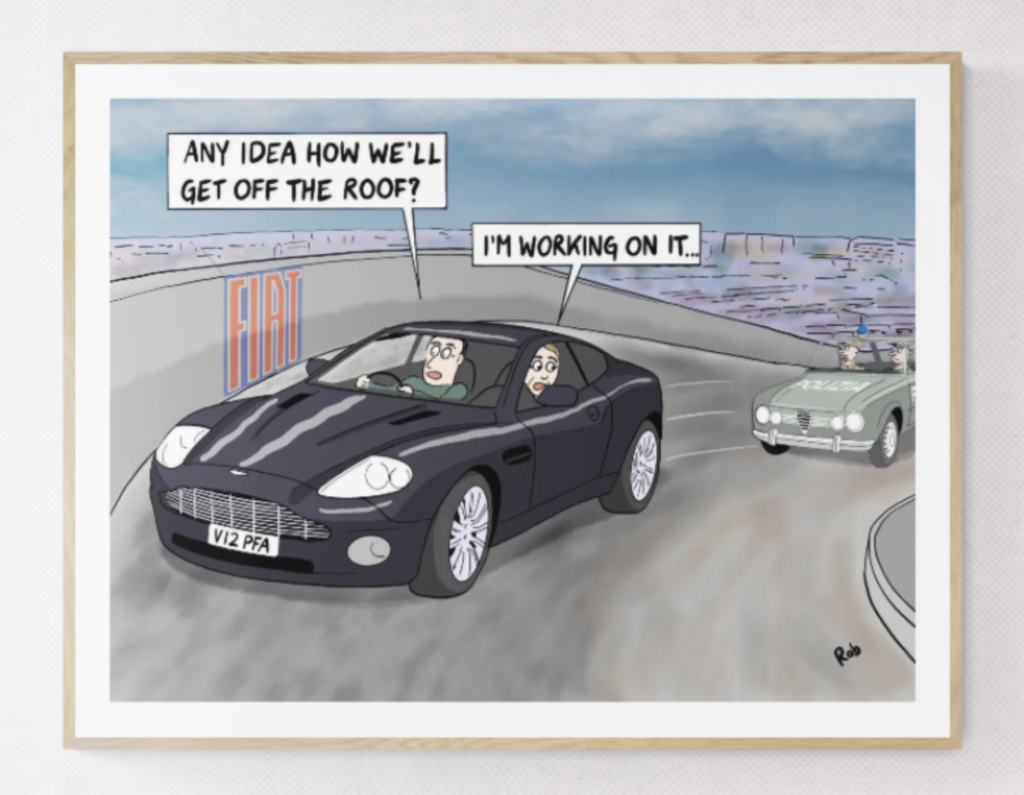 Aston Martin Car cartoon art