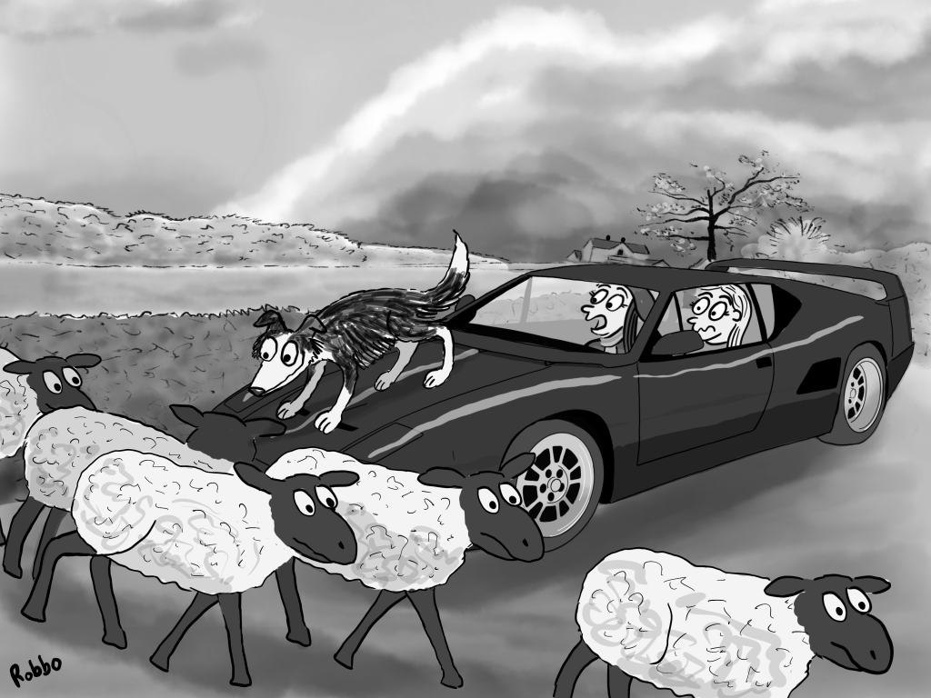 De Tomaso cartoon art
