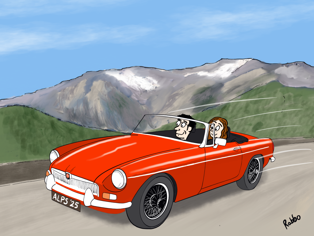 MG car cartoon commission